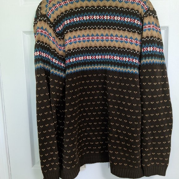CHAPS Heavy Sweater Cardigan Multicolor Size Large - Picture 4 of 7